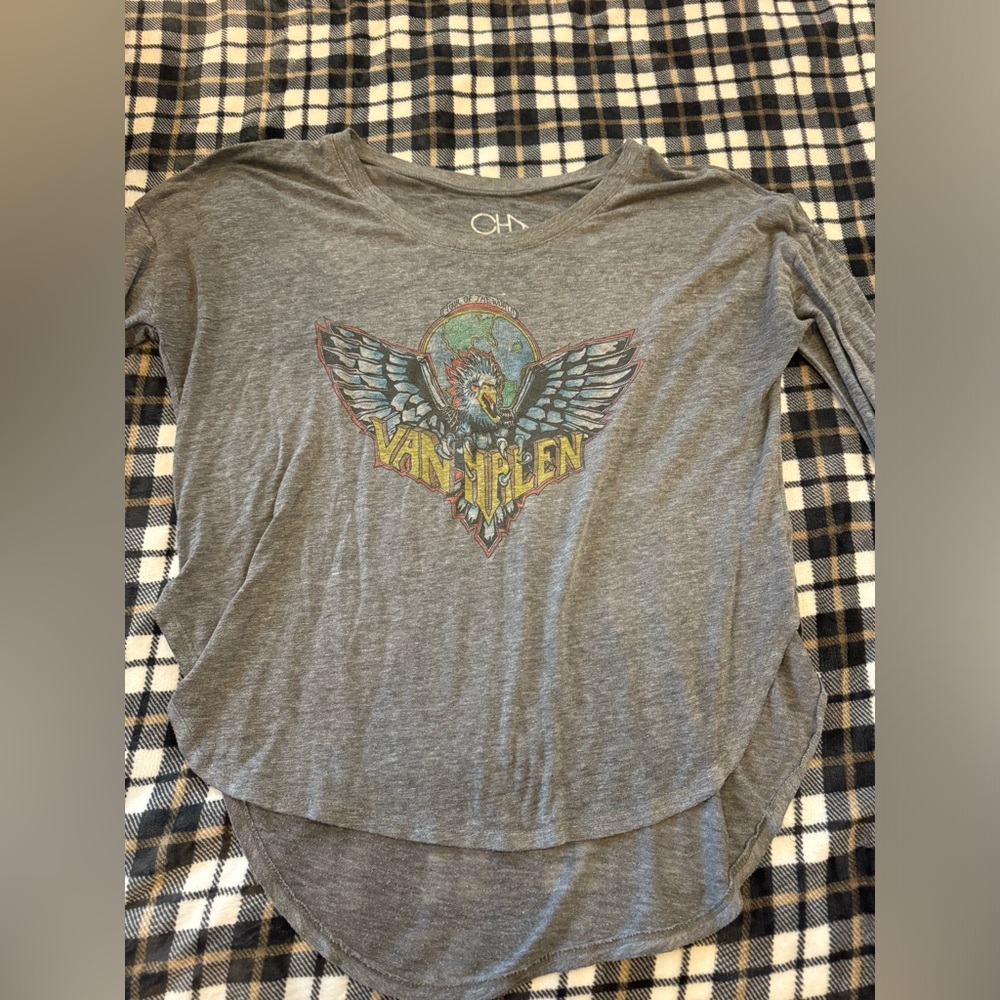 Chaser Van Halen long sleeve burnout tee size small